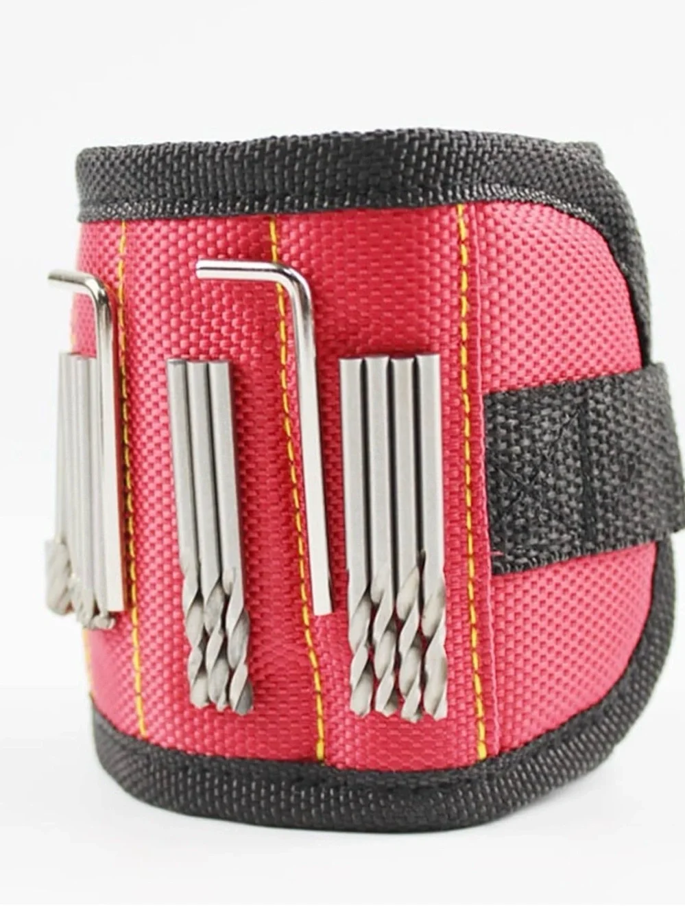 Magnetic Tool Wristband - Red Hands-Free Fastener Holder